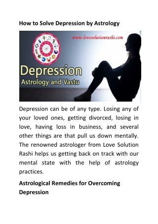 Astrological Solution For Depression