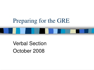 Preparing for the GRE