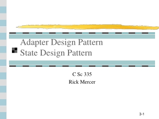 Adapter Design Pattern State Design Pattern