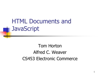 HTML Documents and JavaScript