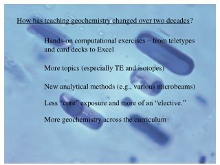 How has teaching geochemistry changed over two decades ?