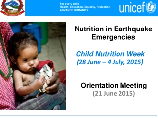 Nutrition in Earthquake Emergencies