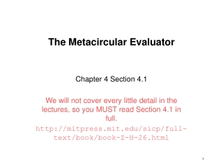 The Metacircular Evaluator