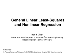 General Linear Least-Squares  and Nonlinear Regression