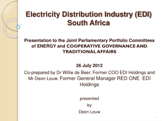 Electricity Distribution Industry (EDI)  South Africa