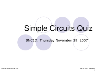 Simple Circuits Quiz