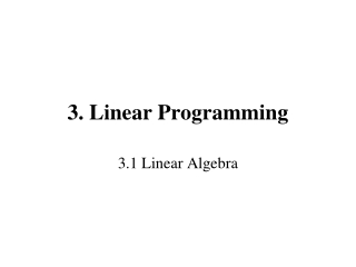 3. Linear Programming