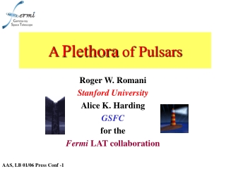 A  Plethora  of Pulsars