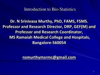 Introduction to Bio-Statistics