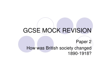 GCSE MOCK REVISION