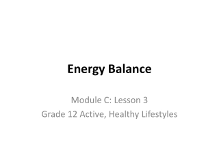 Energy Balance