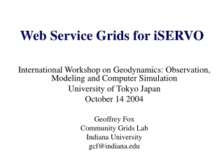 Web Service Grids for iSERVO