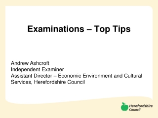 Examinations – Top Tips