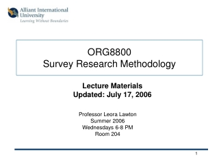 ORG8800  Survey Research Methodology