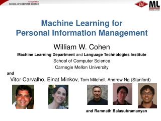 Machine Learning for  Personal Information Management