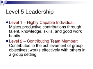 Level 5 Leadership