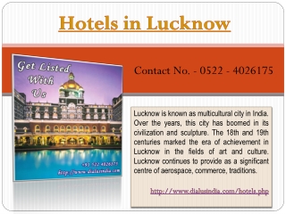 Hotels in Lucknow - Dial Us India