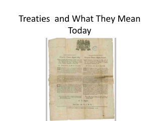 Treaties  and What They Mean Today