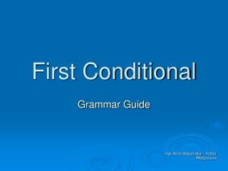 First Conditional