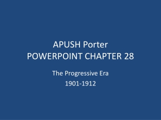 APUSH Porter POWERPOINT CHAPTER 28