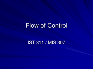 Flow of Control