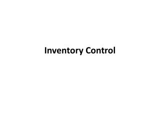 Inventory Control