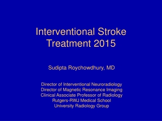 Interventional Stroke Treatment 2015