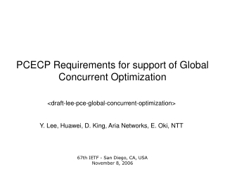 PCECP Requirements for support of Global Concurrent Optimization