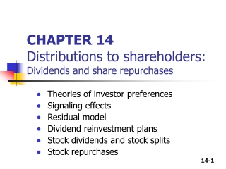 CHAPTER 14 Distributions to shareholders: Dividends and share repurchases