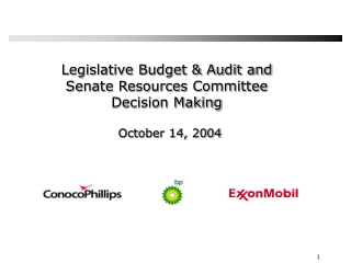 Legislative Budget &amp; Audit and Senate Resources Committee Decision Making