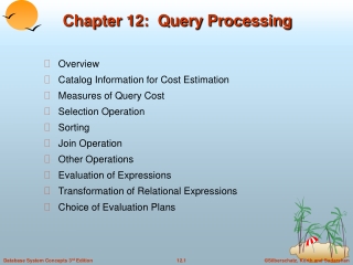 Chapter 12:  Query Processing