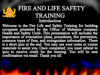 FIRE AND LIFE SAFETY TRAINING