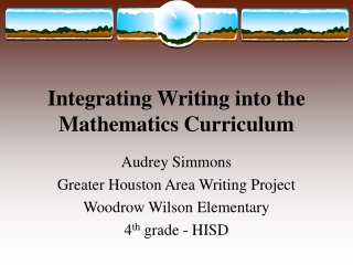 Integrating Writing into the Mathematics Curriculum