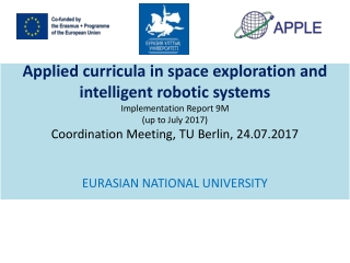 Applied curricula in space exploration and intelligent robotic systems  Implementation Report  9 M