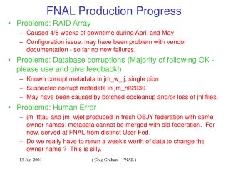 FNAL Production Progress