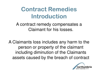 Contract Remedies Introduction