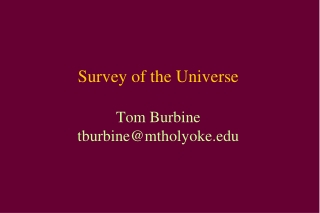 Survey of the Universe Tom Burbine tburbine@mtholyoke