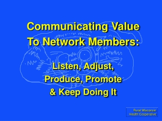 Communicating Value  To Network Members: Listen, Adjust, Produce, Promote &amp; Keep Doing It