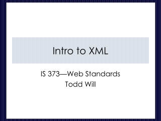 Intro to XML