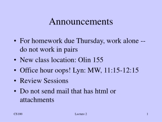 Announcements