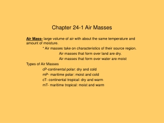 Chapter 24-1 Air Masses