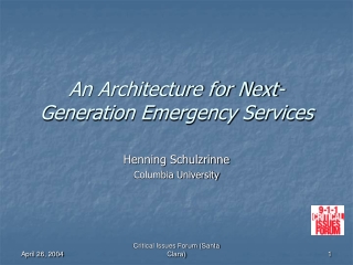 An Architecture for Next-Generation Emergency Services
