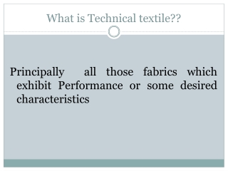 What is Technical textile??