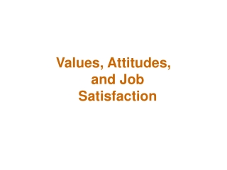 Values, Attitudes, and Job Satisfaction