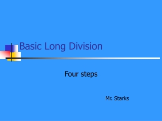 Basic Long Division