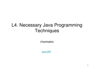 L4. Necessary Java Programming Techniques