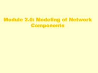Module 2.0: Modeling of Network Components