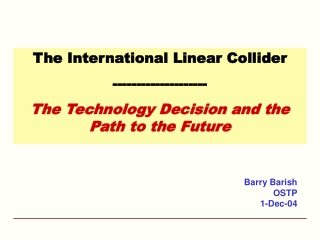 The International Linear Collider --------------------