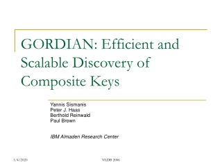 GORDIAN: Efficient and Scalable Discovery of Composite Keys