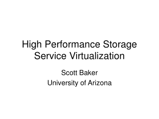 High Performance Storage Service Virtualization